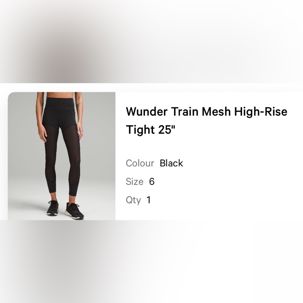 Lululemon Wunder Train MESH sz 6